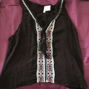 Black boho top